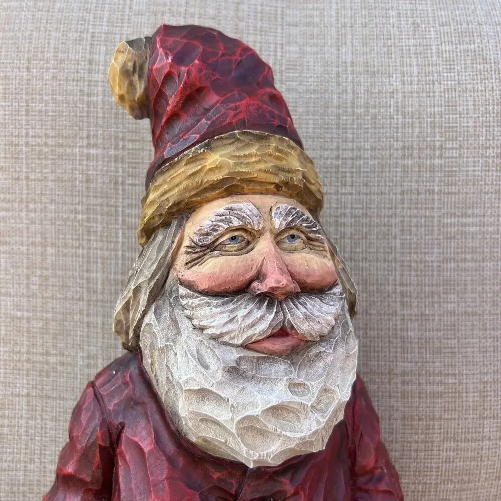 VTG Craig Kirkwood Signed Folk Art 15” Old World Santa Claus Hand Carved Wyoming